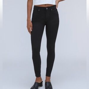 Everlane Mid Rise Organic Cotton Black Skinny Jeans Womens Size 28